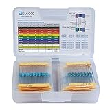 ELEGOO 525pcs Kit de résistance électrique 17 Valeurs 0 Ohm-1M Ohm 1% avec boîte en Plastique Composants électroniques pour Projet expérimental et Projet expérimental