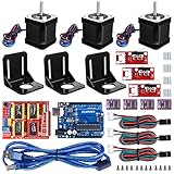 kuman Professional 3D Printer CNC Kit for Arduino, GRBL CNC Shield + R3 Board + RAAMPS 1.4 Mechanical Switch Endstop + DRVV8825 A4988 Nema 17 Stepper Motor Driver with Heat Sink KB02